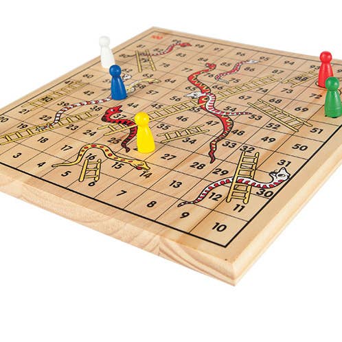 Traditional Wooden Snakes and Ladders
for wholesale by Gamez Galore