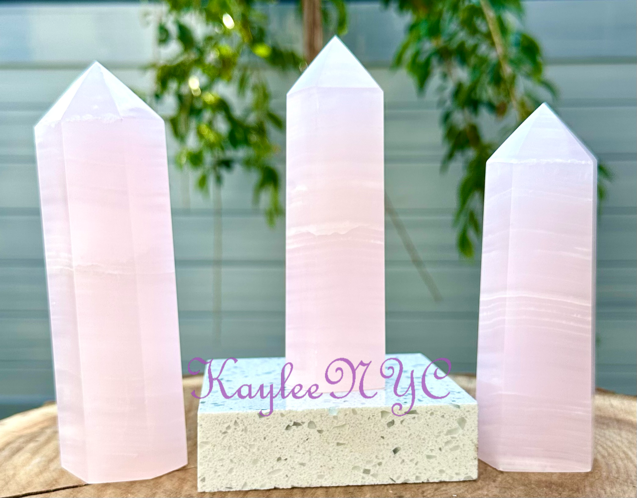 KayleeNYC - Wholesale Spiritual Stone/Crystal - 3-4 pcs Natural Mangano Calcite Tower4