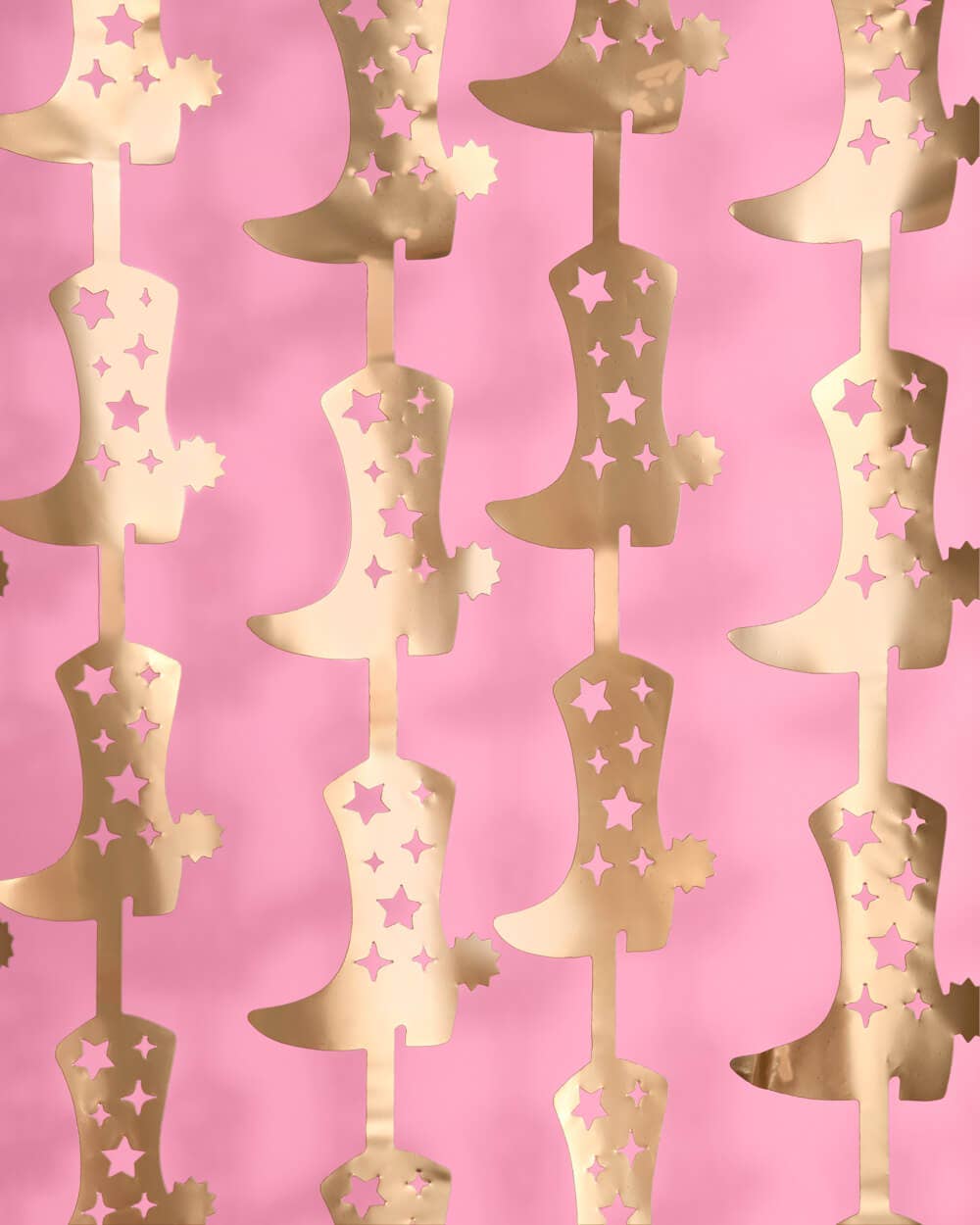 xo, Fetti - Wholesale Decal - Party Decorations - Gold Boot Foil Curtain Set | Western, Bachelorette5