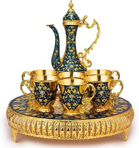 The Wine Savant /  Khen Glassware - Wholesale Tea Set - Vintage Extra Large Turkish Coffee & Tea Pot Set for 61