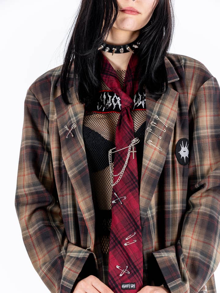 Anarchy Plaid Tie for wholesale by Alice’s Lips