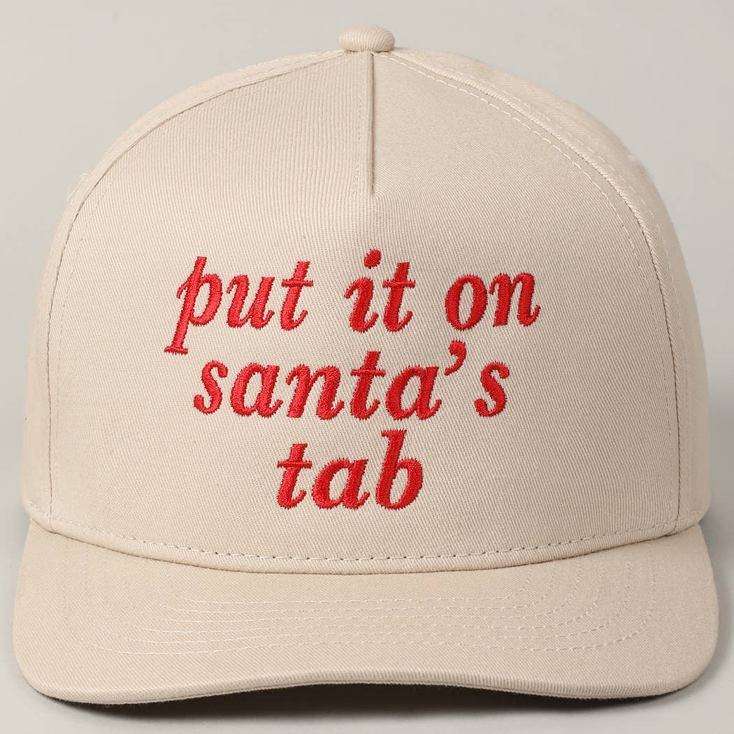 Fashion City - Wholesale Baseball Cap - Unisex - put it on santa's tab Text Embroidery Trucker Hat1