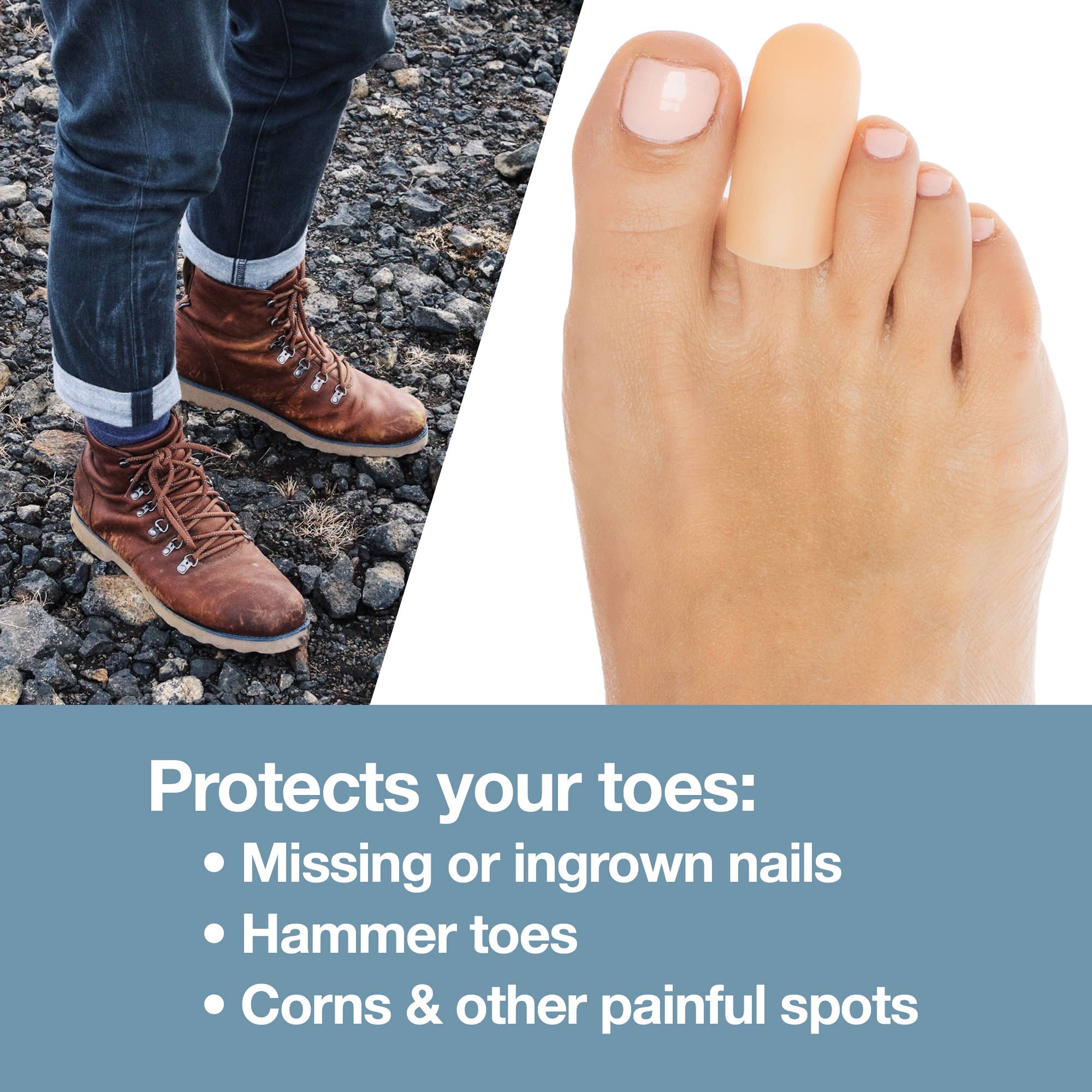 Gel Toe Protector Caps, Beige - 2 Pack for wholesale on Faire3