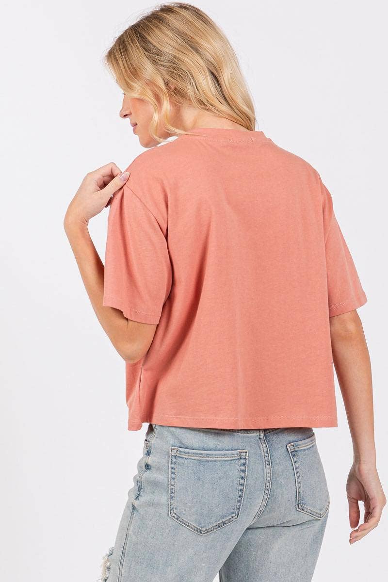 Zutter - Wholesale Screen Printed T-Shirt - Women's - Jesus Saves Graphic S/S Relaxed Faux Crop Tee9