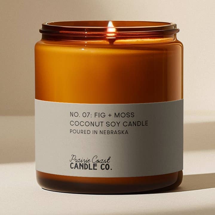 No. 07: Fig + Moss Coconut Soy Candle for wholesale by Prairie Coast Candle Co.