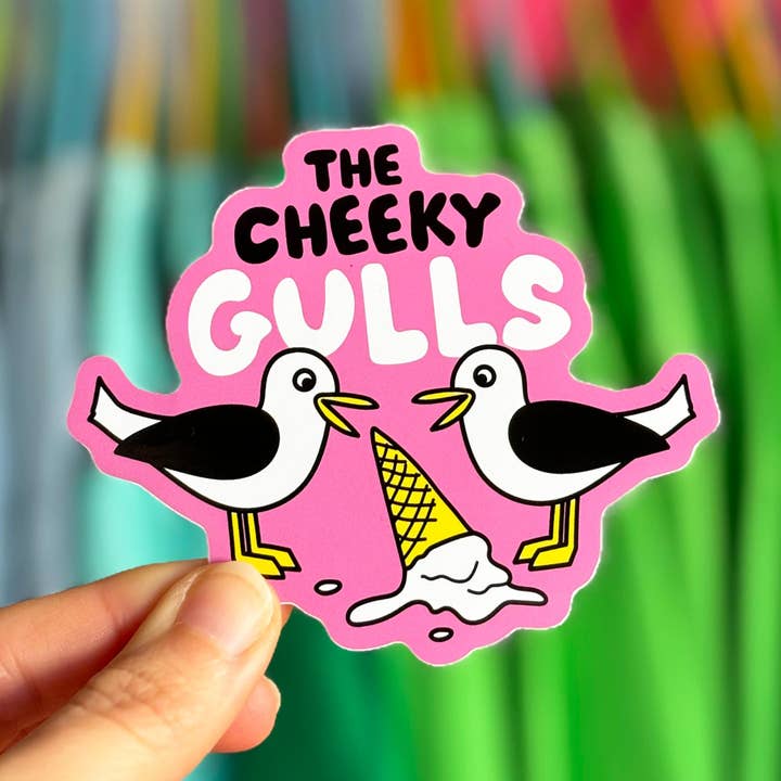 The Cheeky Gulls Large Vinyl Sticker for wholesale by hello DODO
