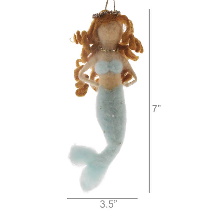 HomArt - Wholesale Ornament - Mermaid Ornament, Felt - Blue - Blue1