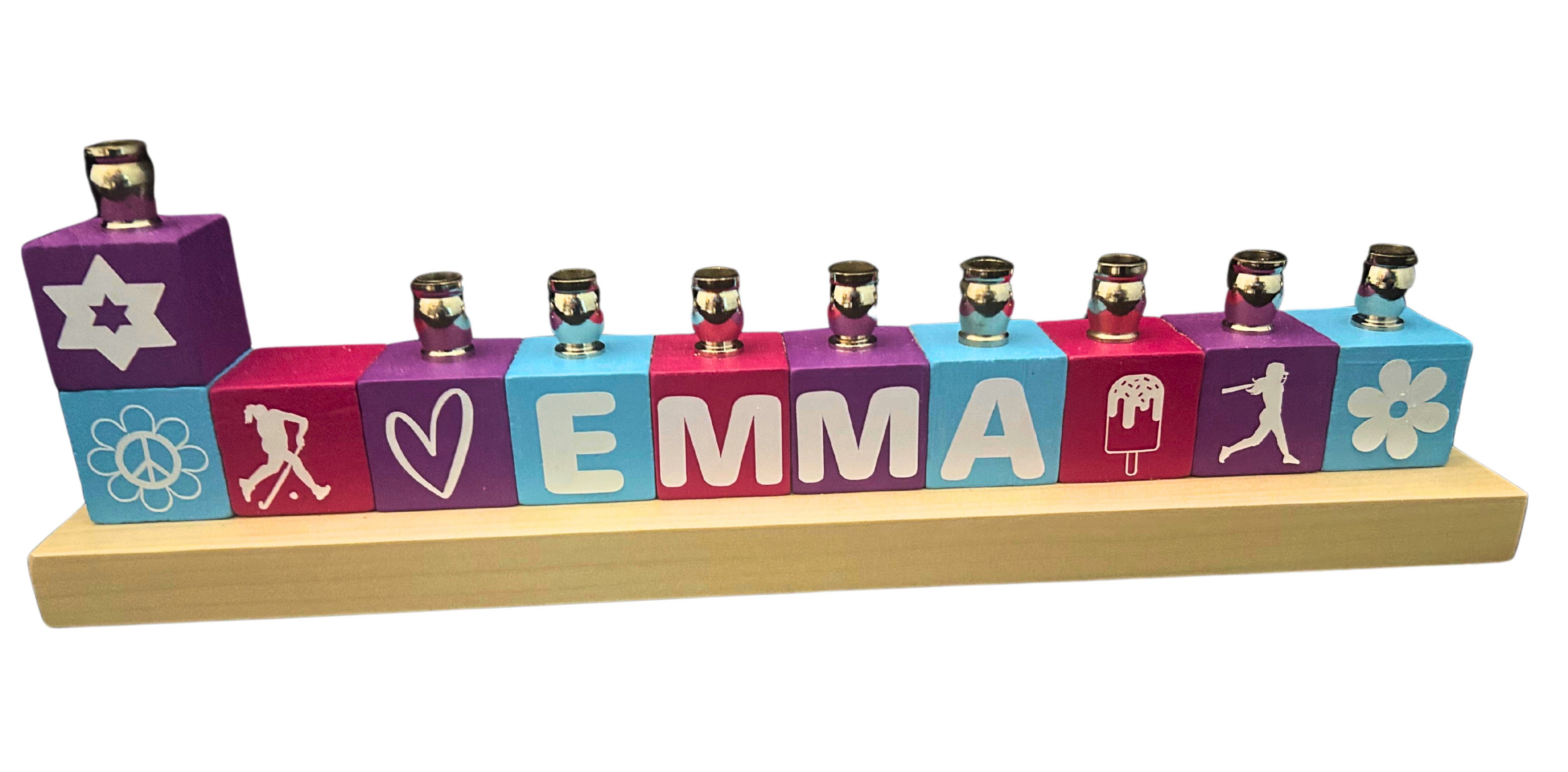Eclectic Judaica - Wholesale Menorah - Personalized Name Menorahs15