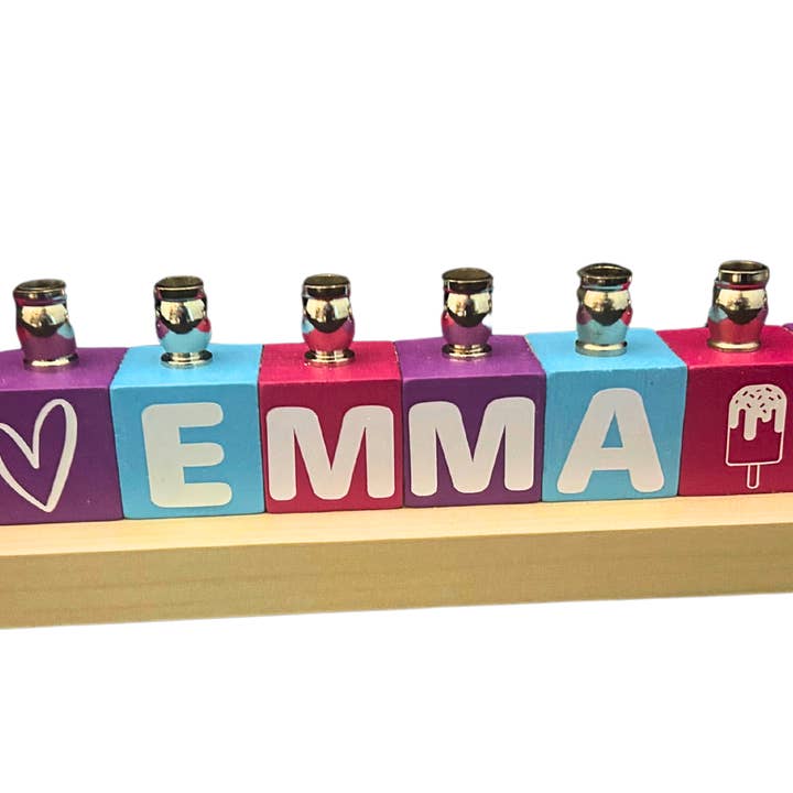 Eclectic Judaica - Wholesale Menorah - Personalized Name Menorahs15