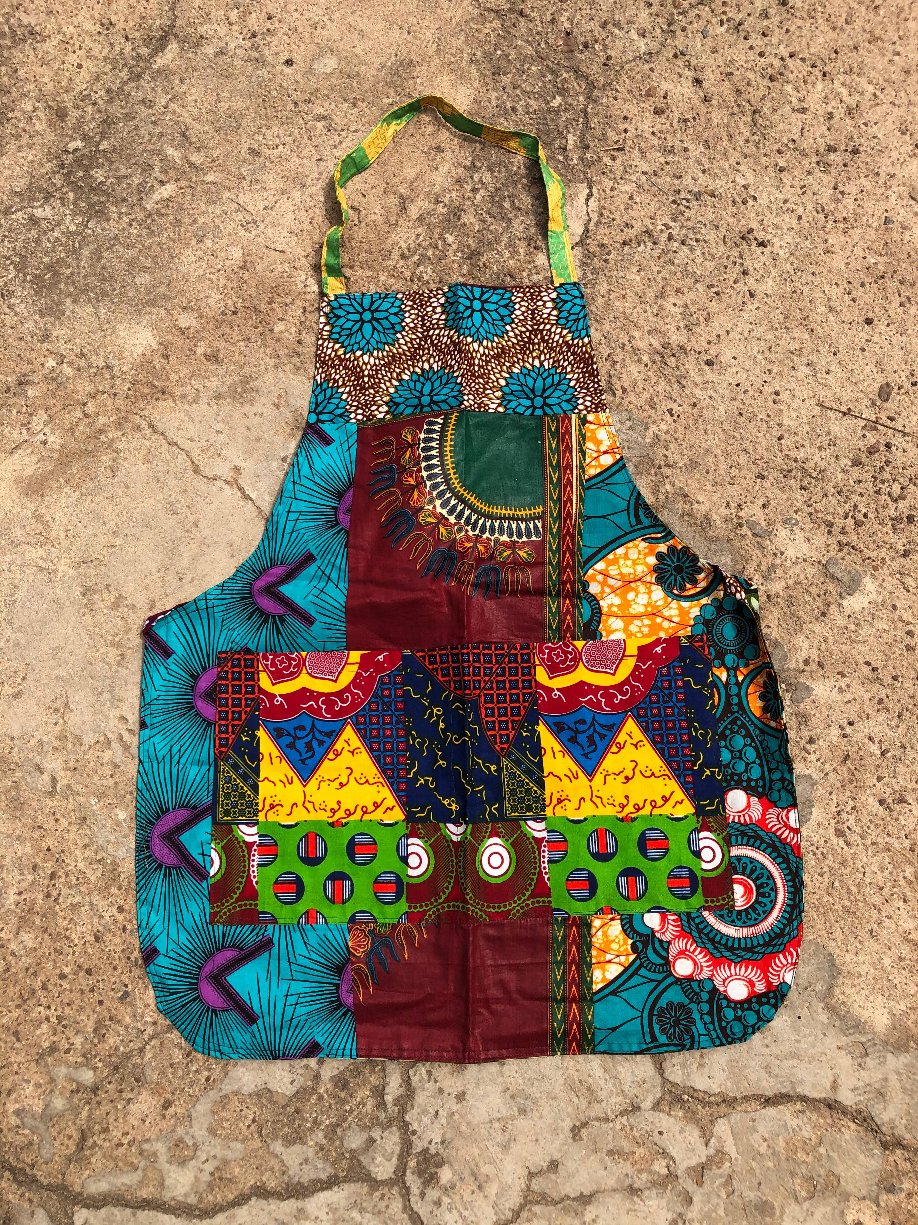 World Peaces - Wholesale Apron - Patchwork Apron with African Wax Print8