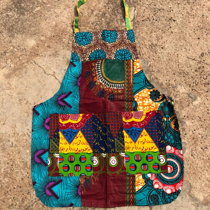 World Peaces - Wholesale Apron - Patchwork Apron with African Wax Print8