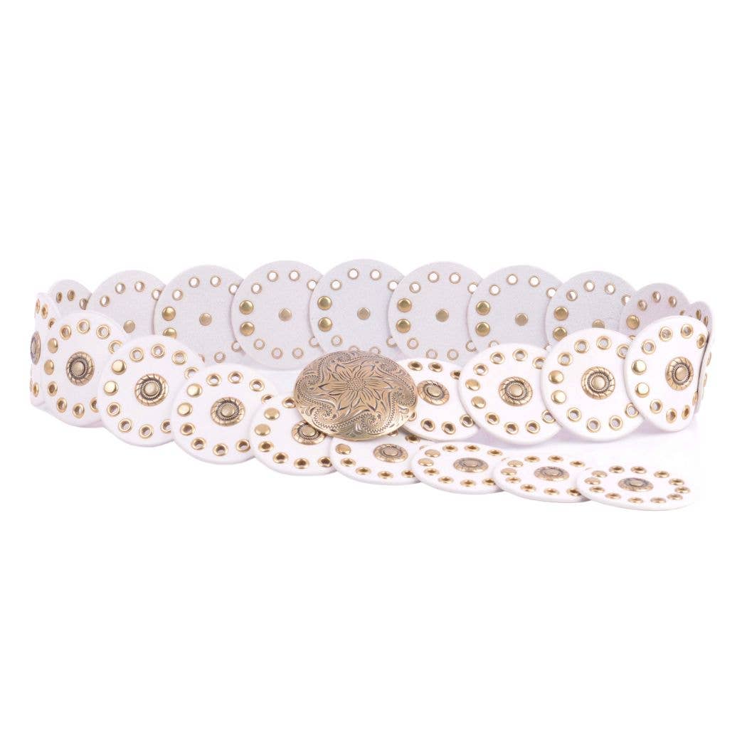 Most Wanted USA - Wholesale Belt - Women's - Leather Circle Caterpillar Disc Belt10