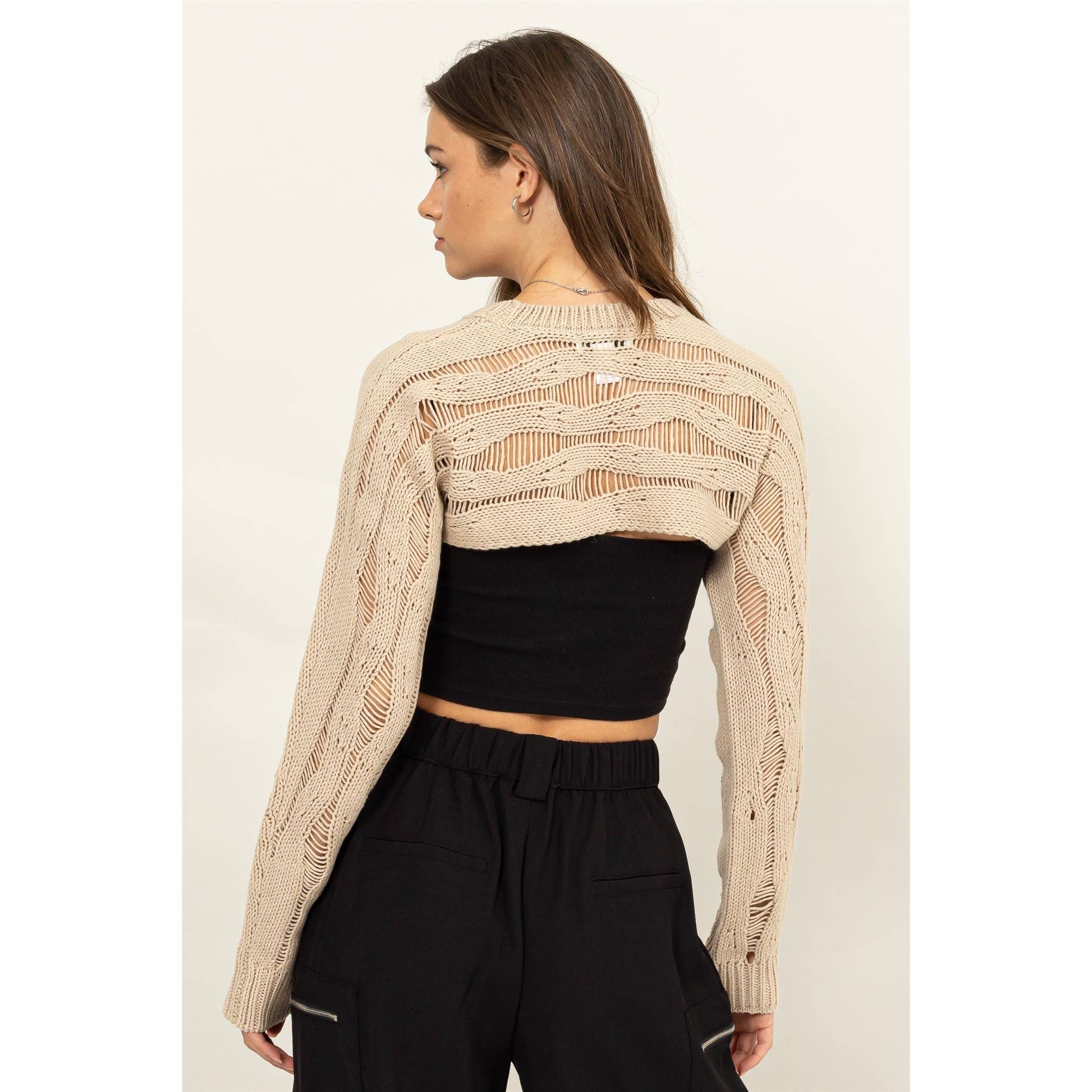 HYFVE - Wholesale Knit Sweater - Women's - Open Knit Shrug Sweater6