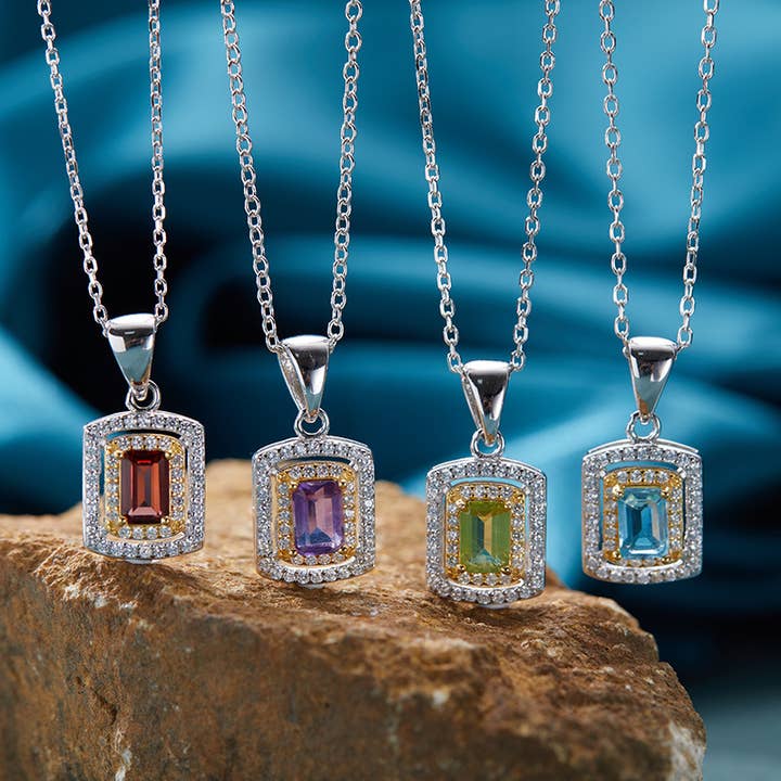 925 Sterling Zilver 18K Vergulde Edelsteen Ketting Ring voor wholesale door Gioiellin - S925 Silver Jewelry