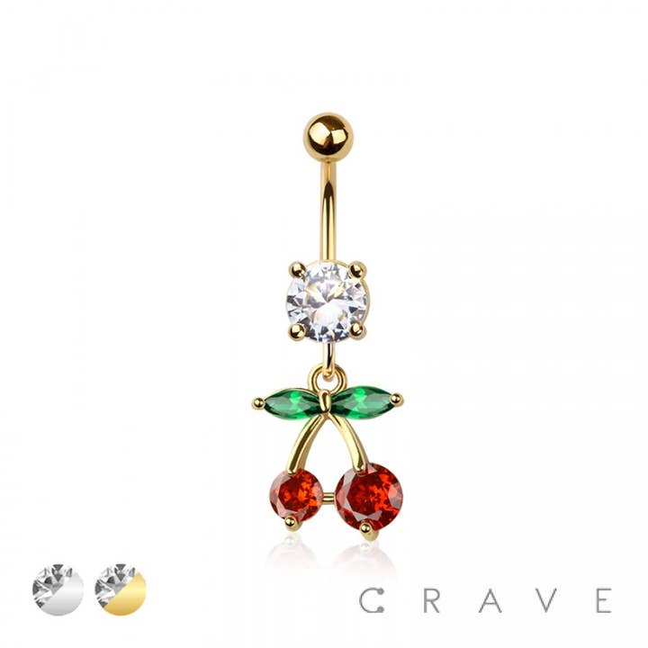 OMBELICO PENDENTE IN ACCIAIO CHIRURGICO 316L CON ZIRCONIA CUBICA MULTICOLORE per la vendita all'ingrosso da parte di CRAVE