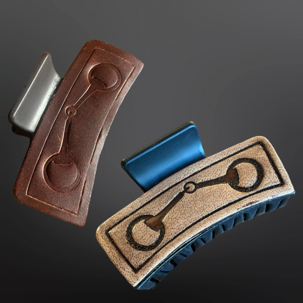 Westrian International - Wholesale Hair Clip - Women's - Equestrian Claw Clip Hair Pin with Snaffle Bit in Leather1