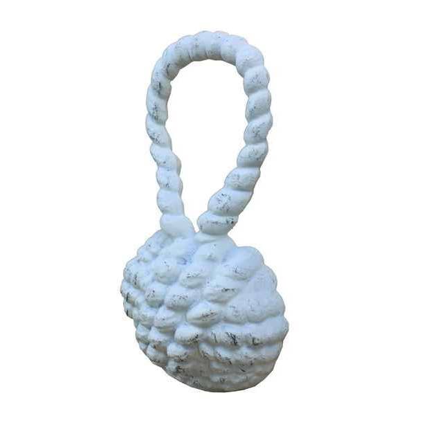 Hampton Ironworks – wholesale Dörrstoppare – Vitkalkade gjutjärn sjömän knut dörrpropp 10 ”