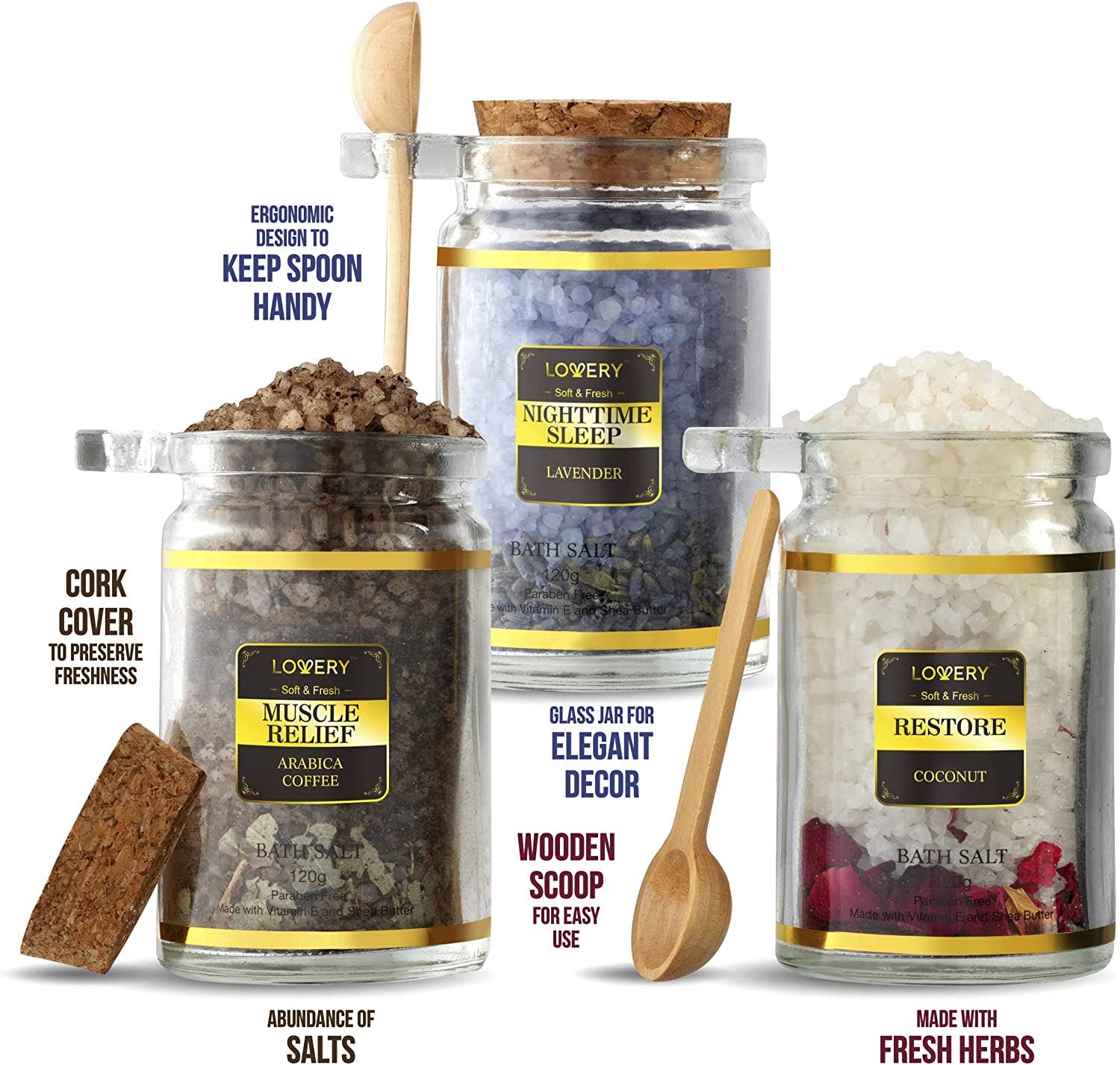 Lovery - Wholesale Bath Salts - Bath Soaks, Relaxing Spa Salt with Essential Oils & Herbs3