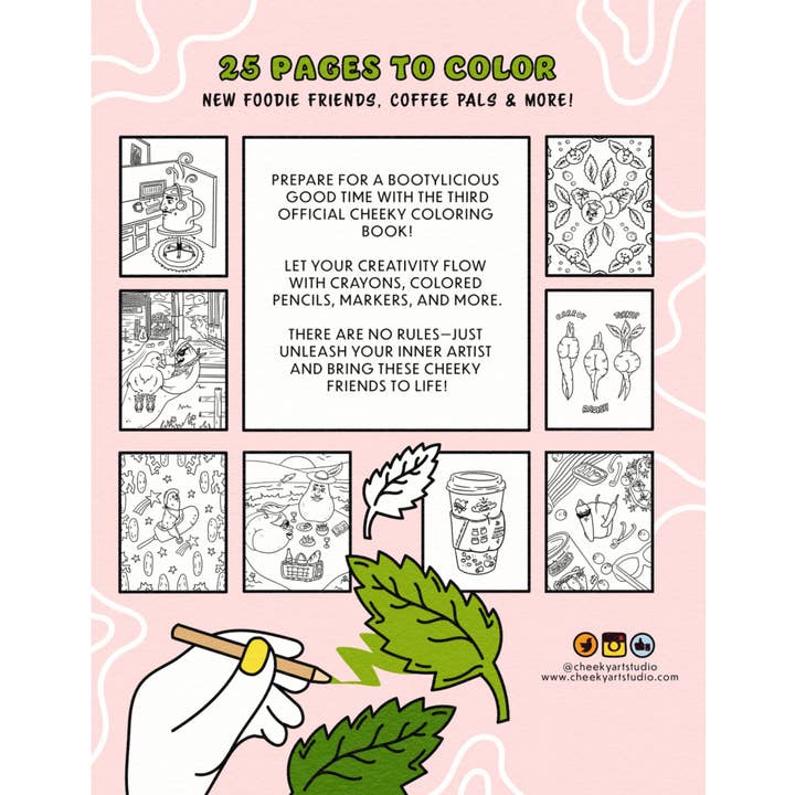 Cheeky Art Studio - Wholesale Coloring & Activity Book - Adult - Foodie Booties 3: An Even Cheekier, Even Sillier Coloring Book1