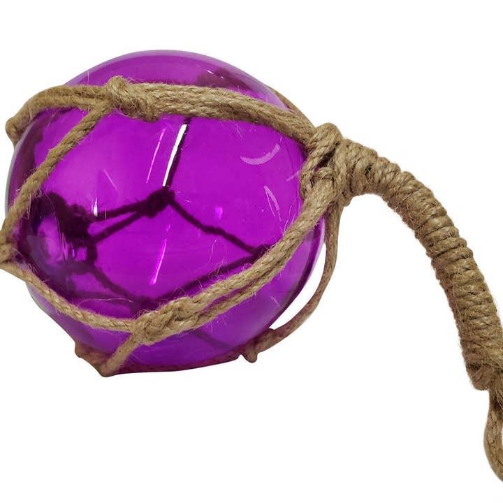 Hampton Nautical – wholesale Ornament – Purple Japanese Glass Ball Fishing Float Decoration Christmas Ornament 4"2