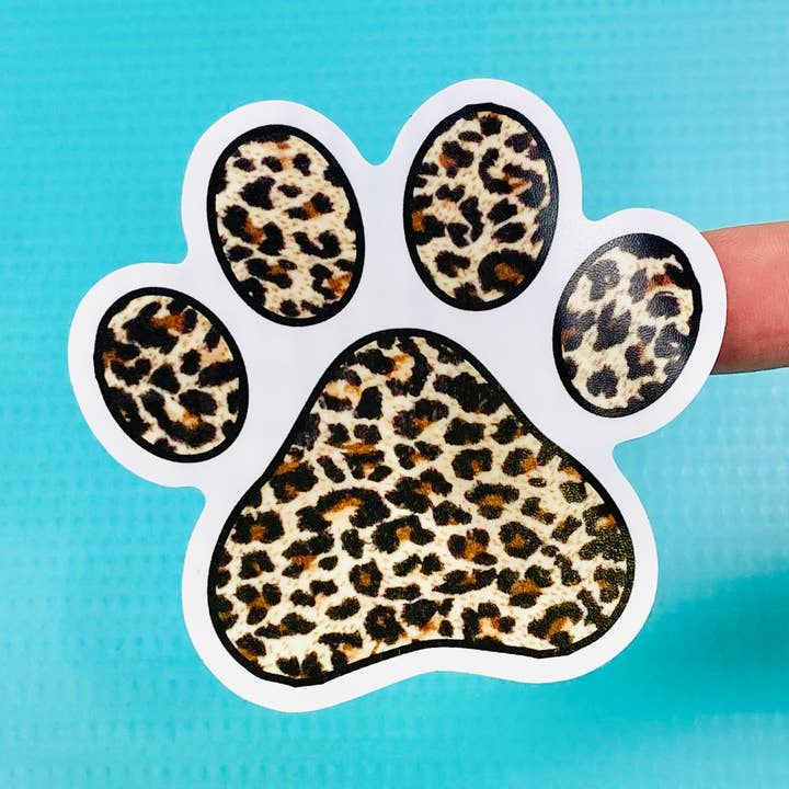 Leopard Paw Print Die Cut Sticker for wholesale by The Dapper Paw