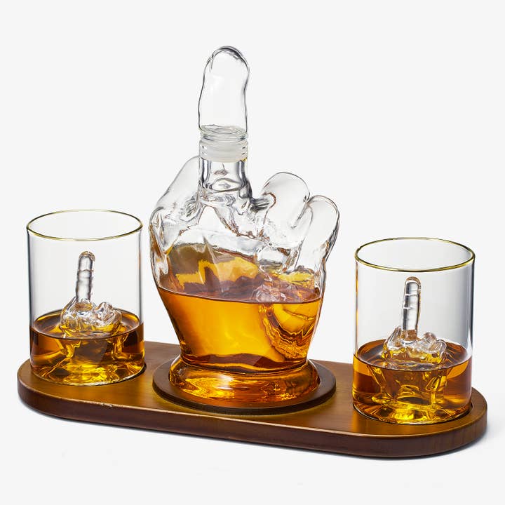 The Wine Savant / Khen Glassware - Vendita all'ingrosso Decanter - Decanter per dito medio con occhiale medio e base1