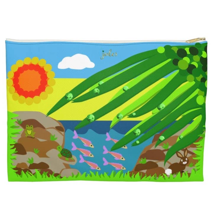 Shorely byJules Biggie Beach Pouch in Lago print for wholesale by Jules Handbags