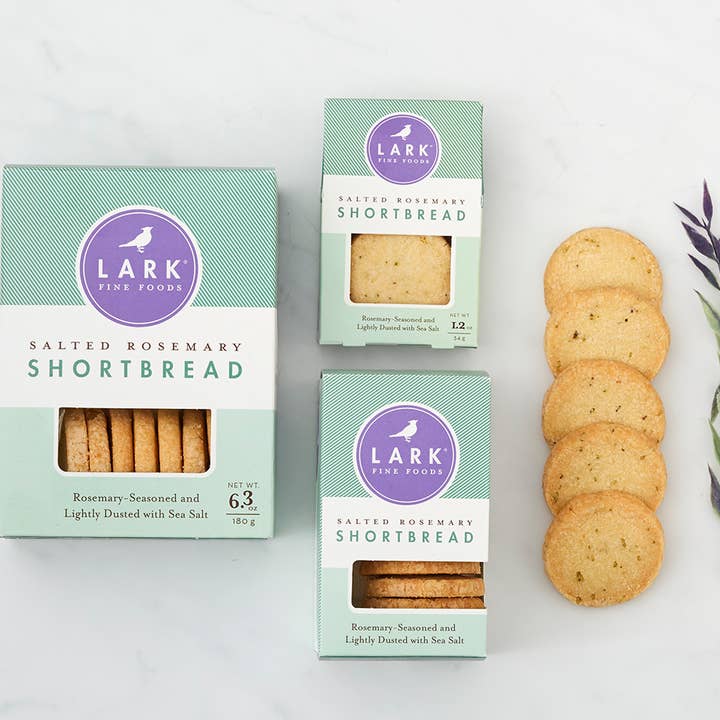 Lark Fine Foods - Wholesale Cookie - Salted Rosemary Shortbread "Petit Paquet" - Case of 24