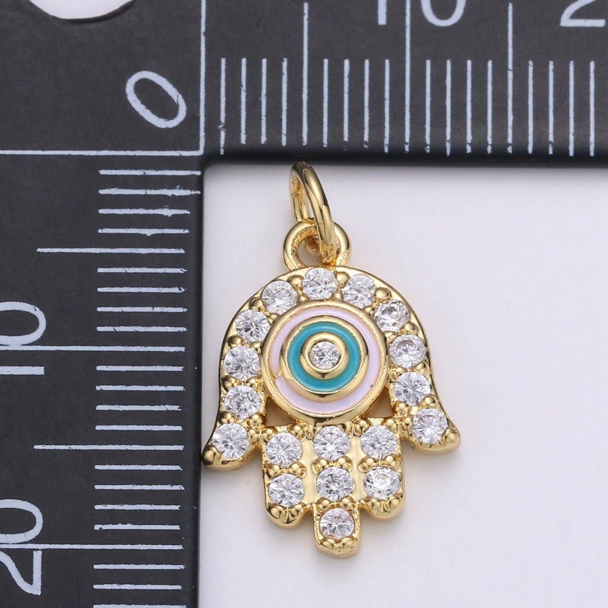 Aim Eternal - Wholesale Individual Charm/Pendant - 24K Gold Filled Pink Tosca Palm Charm D-9072