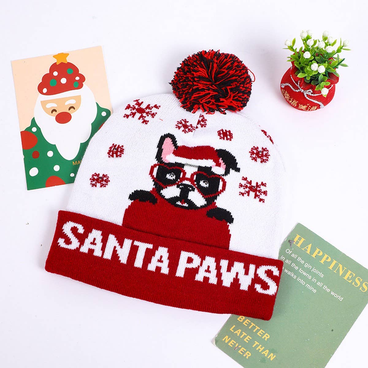 ACCITY - Wholesale Santa Hat - CHRISTMAS LED LIGHT GLOWING KNITTED CHRISTMAS HAT_CWAH231411