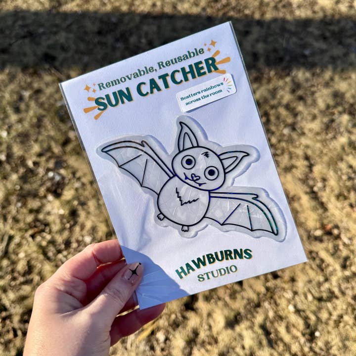 Holographic Bat Sun Catcher Window Cling Rainbow Maker for wholesale by Hawburns Studio