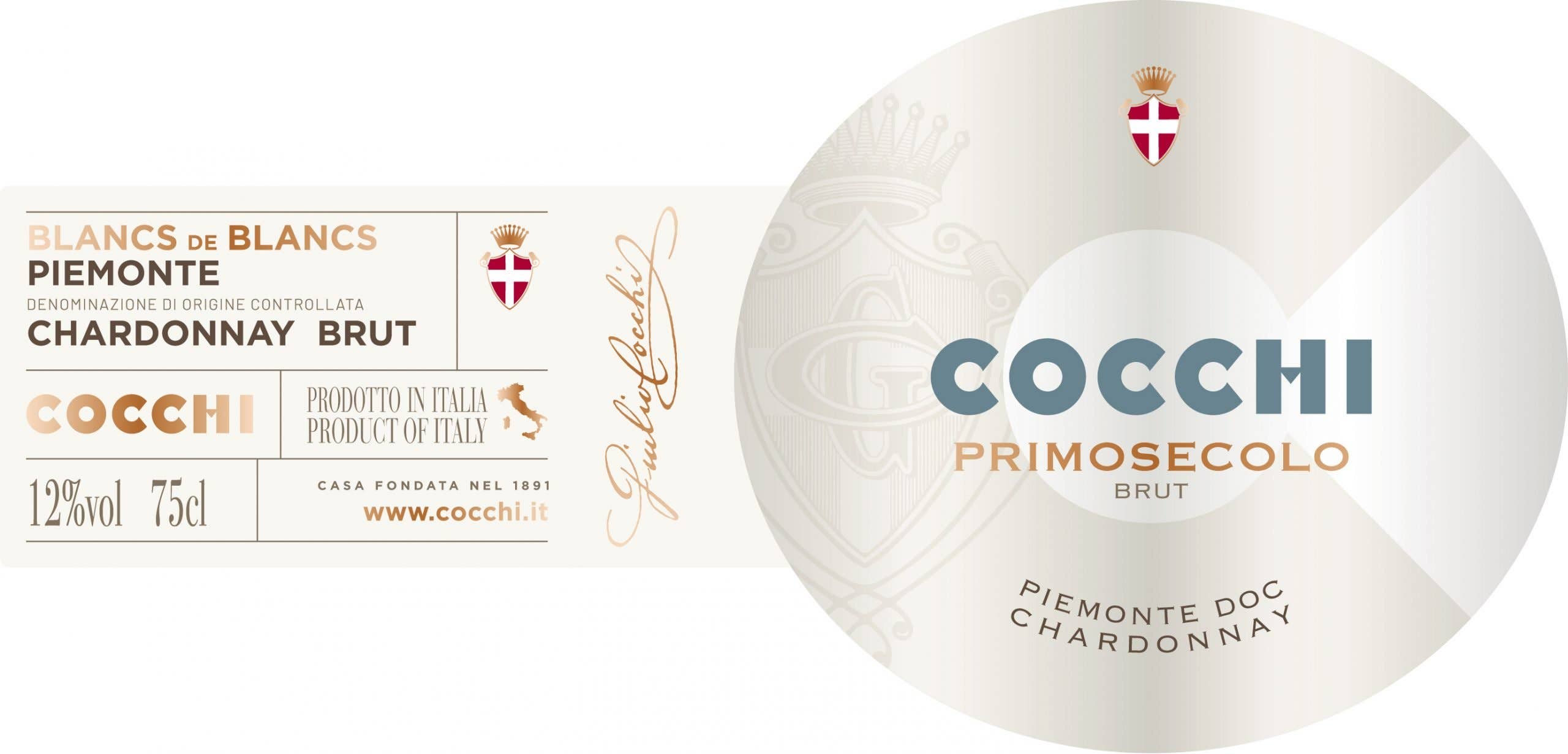 Metina SAS - Vendita all'ingrosso Champagne/spumante - PrimoSecolo Blanc 'd Blancs Piemonte DOC Cocchi  75 cl.3
