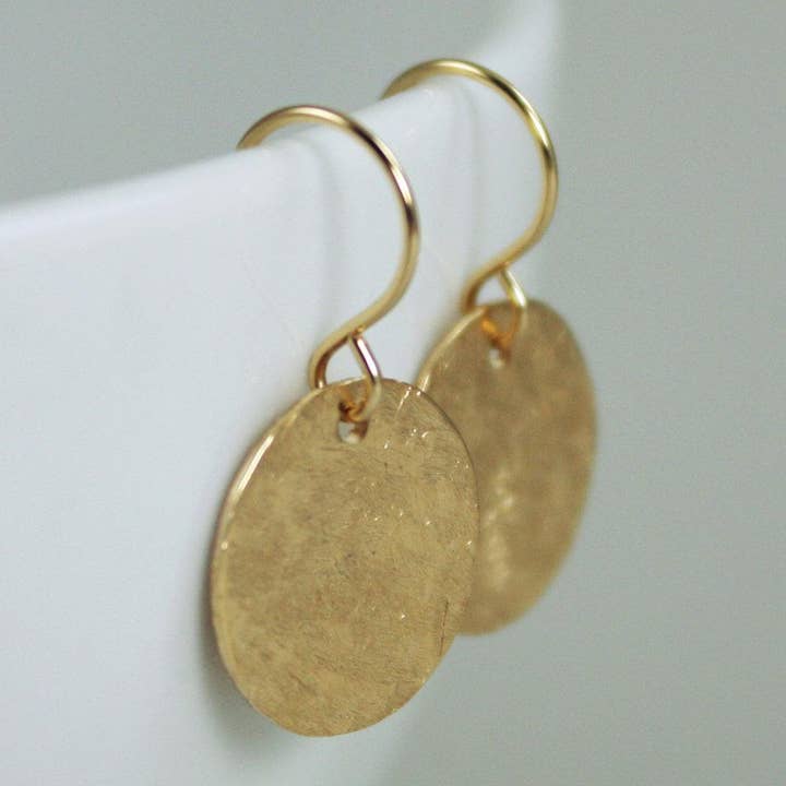 Disc Earrings - Silver, Gold, Rose Gold for wholesale by Rebecca Anne Handmade