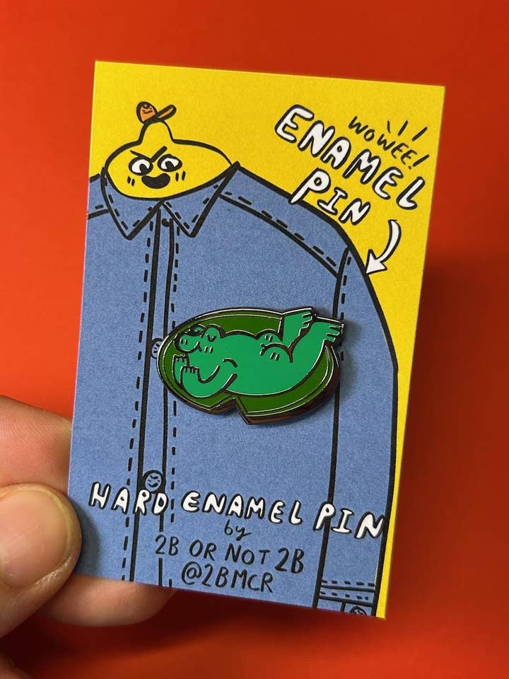 Snoozing Frog on a Lily Pad Cute Hard Enamel Pin for wholesale by 2B Or Not 2B