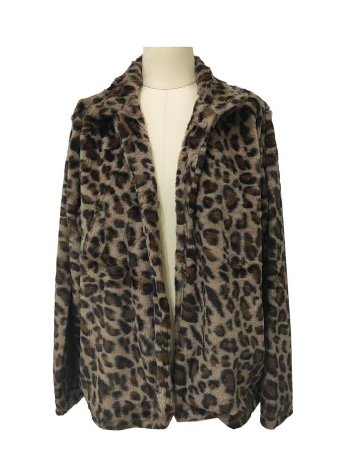 HIDDENBRAND - Wholesale Coat - Women's - Fluffy Vintage Wild Leopard Print Faux Fur Coat8