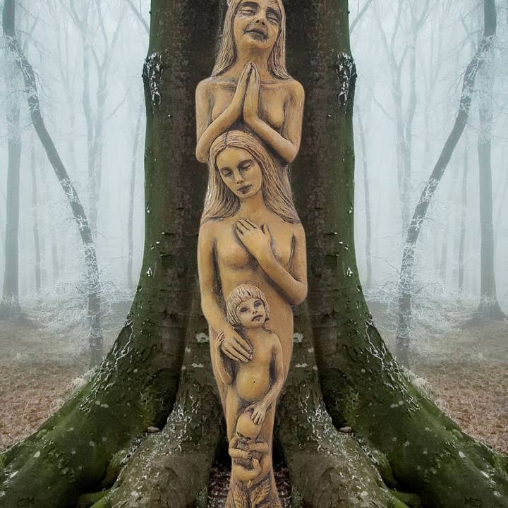 Totem of Woman – Tan Feminine Totem Sculpture | Spiritual Art & Meaningful Gift for wholesale by Shaping Spirit