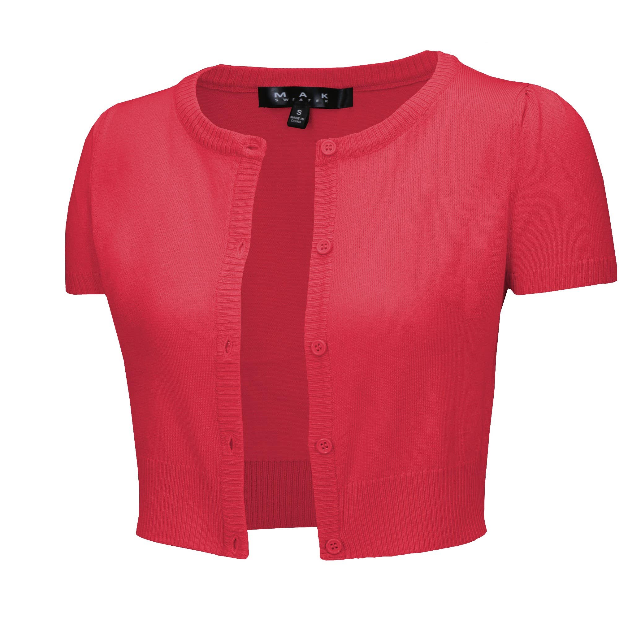 Mak - Vente Cardigan – femme - Cardigan court à col rond à manches courtes CB053634