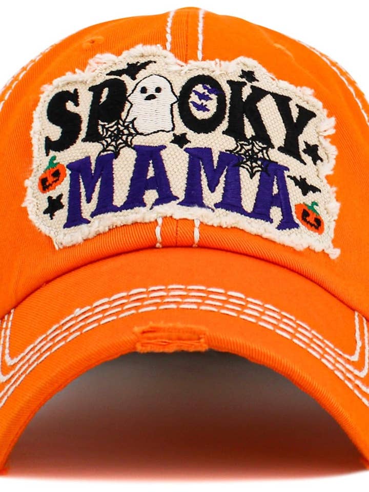 KBV1609 "Spooky Mama" Vintage Washed Baseball Cap for wholesale by MiMi Wholesale