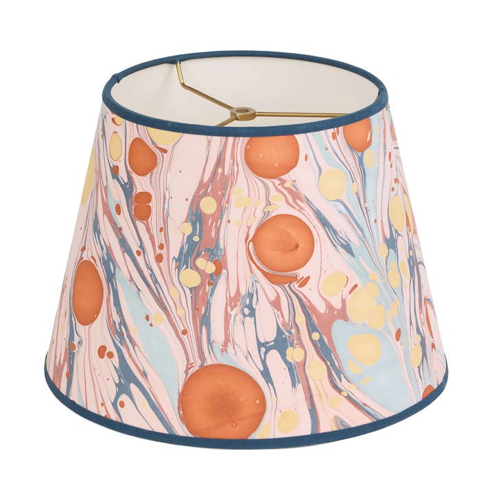 HAND MARBLED LARGE PLAIN LAMPSHADE - TWILIGHT BUBBLE for wholesale by Craft Boat