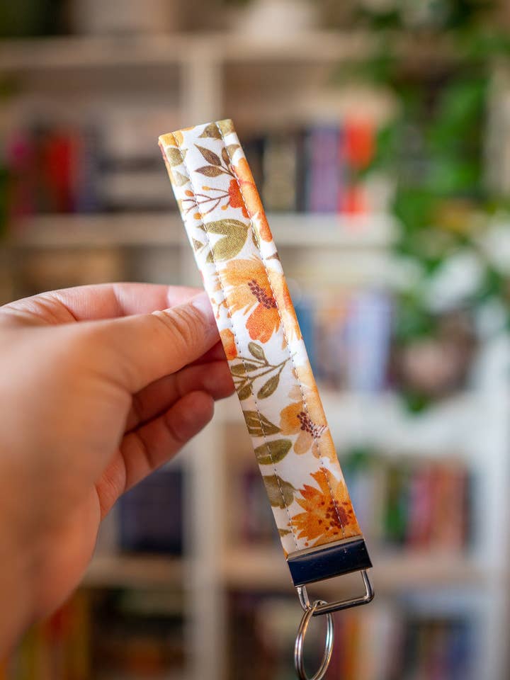 Autumn Florals Wristlet Keychain for wholesale by Created By Kelci