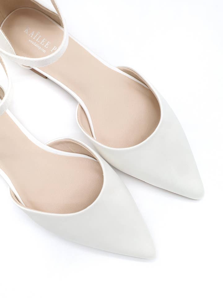 Kailee P. - Wholesale Flats - Women's - Satin Pointy Toe Flats with Ankle Strap7