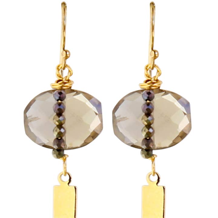 Solo Earrings in Smoky Topaz for wholesale by Catherine Page Jewelry