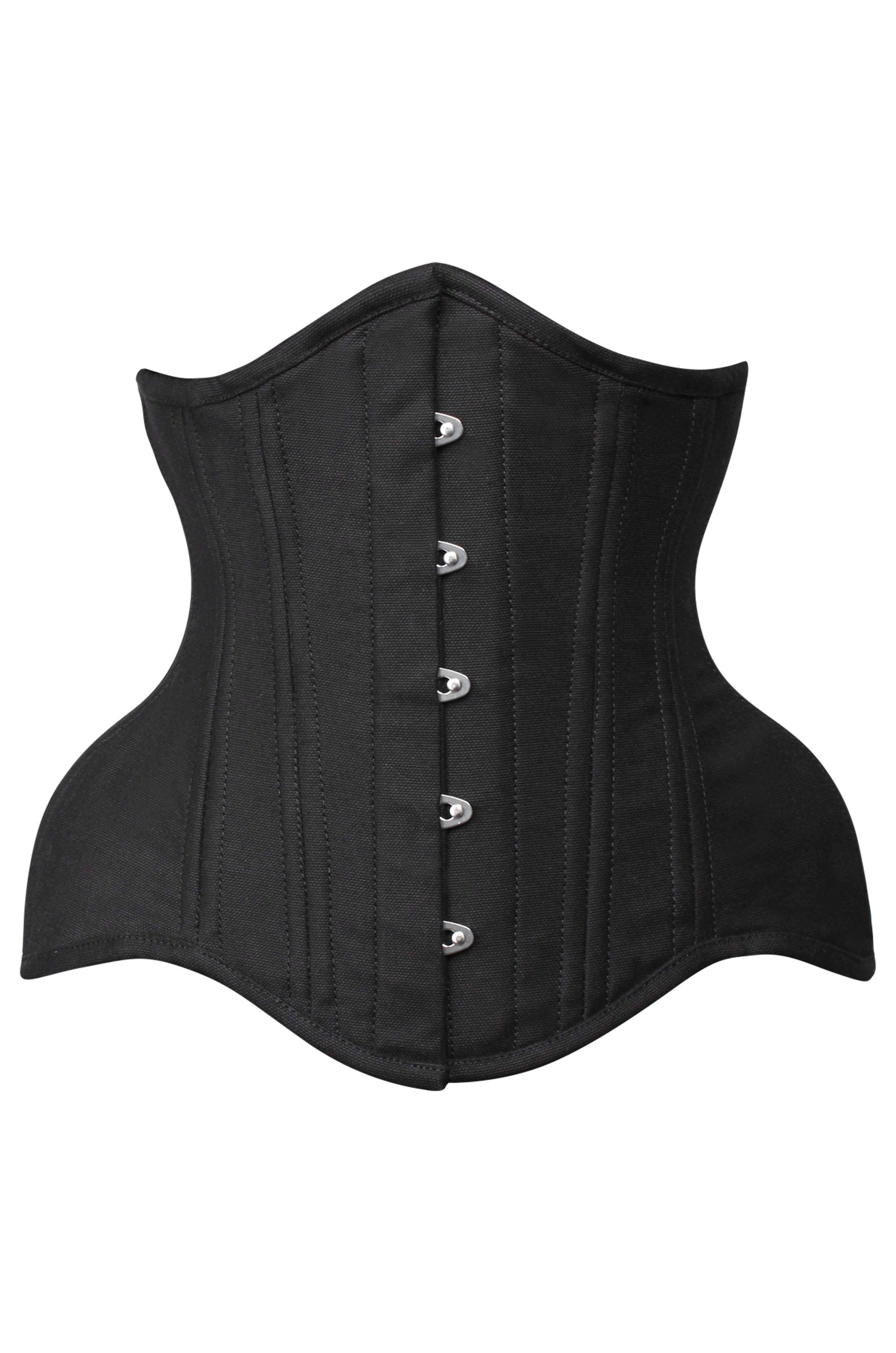 Emerie Waist Trainer Black Brocade Curvy Corset for wholesale on Faire4