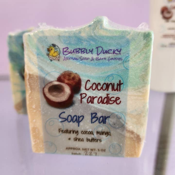 "Coconut Paradise" Artisan Soap for wholesale by Bubbly Ducky