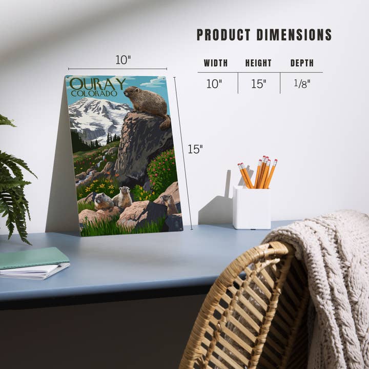 Lantern Press - Wholesale Wood Wall Art - WOOD SIGN ART Ouray, Colorado, Marmots5