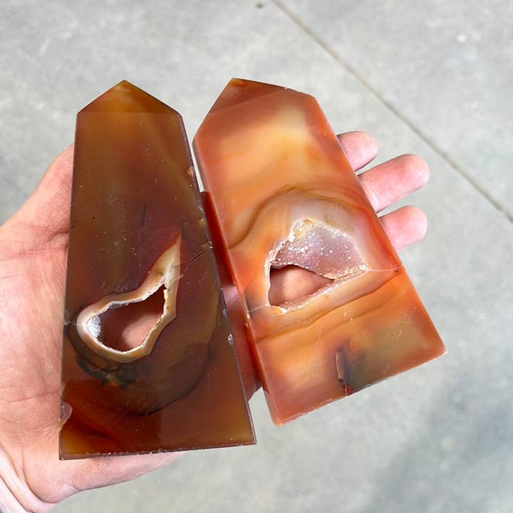 Keystone Crystals - Venta al por mayor Piedras/cristales espirituales - Obelisco de Cornalina Druzy - Punto de Energía de Cristal6