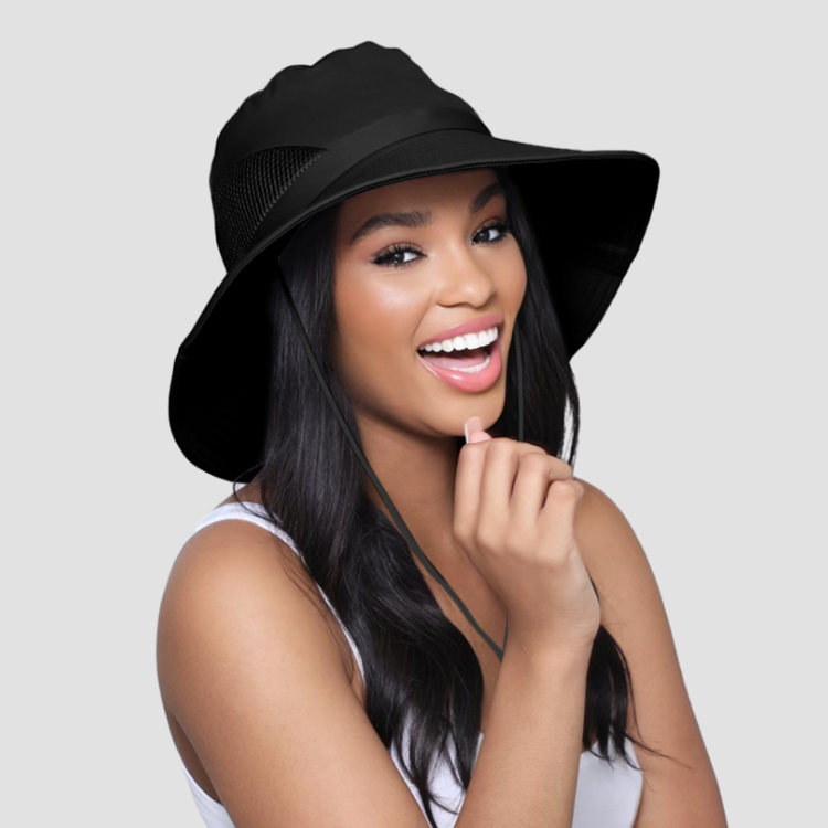 Hairbrella – Chapéu de pescador - Mulher por atacado – Chapéu de sol impermeável forrado a acetinado8