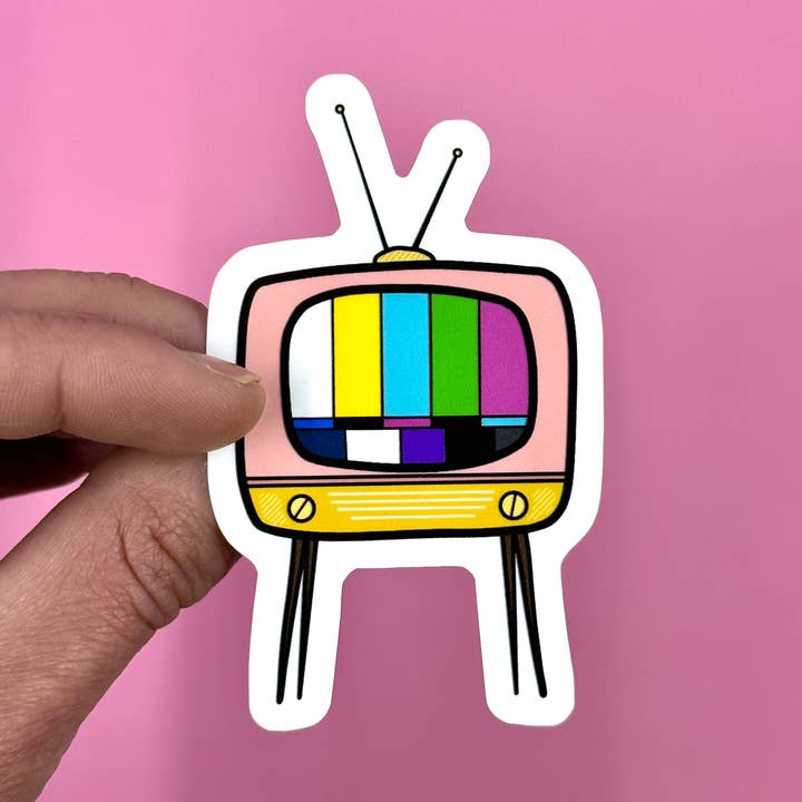 Retro Television / Water Resistant Sticker for wholesale by Saguaro Creative Co.
