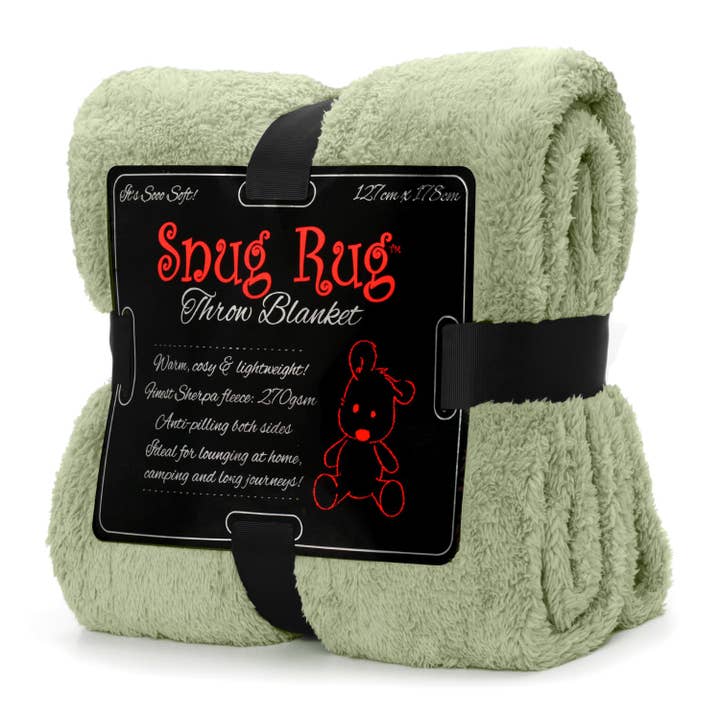 Wholesale Gifts Tomorrow - Vente Plaids - Couverture en polaire Sherpa Snug-Rug - Vert sauge
