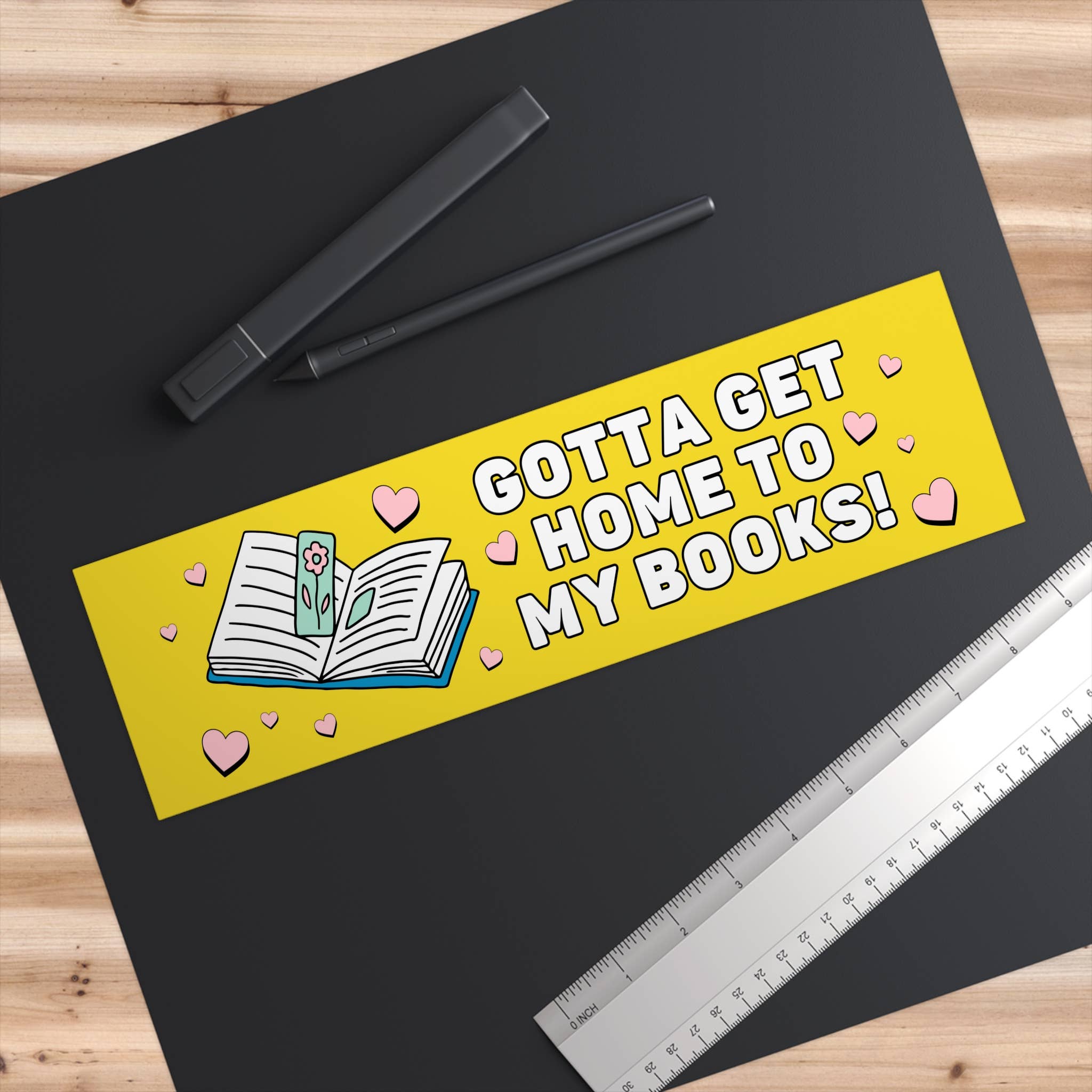 Opal and June - Wholesale Sticker - Bookish Bumper Sticker with Hearts: Gotta Get Home To Books2